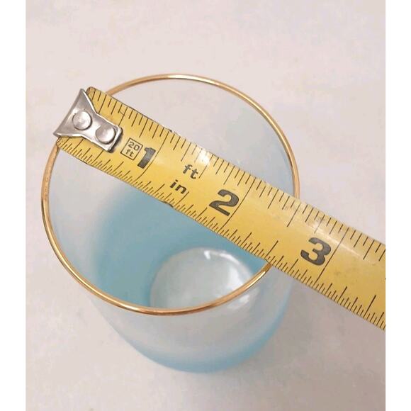 1950 West Virginia Blendo Water Glass Tumbler Frosted Turquoise Gold Party MCM - Picture 11 of 15